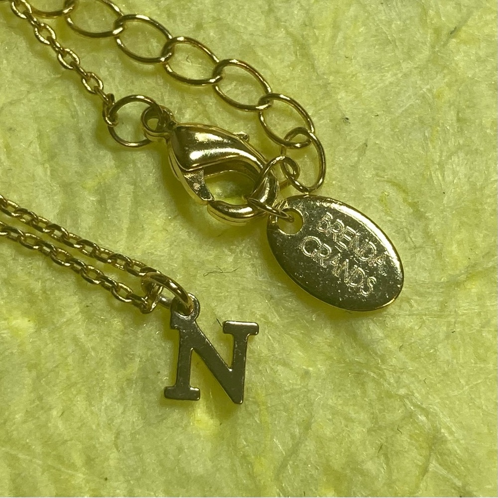 BRENDA GRANDS GOLDTONE N INITIAL NECKLACE